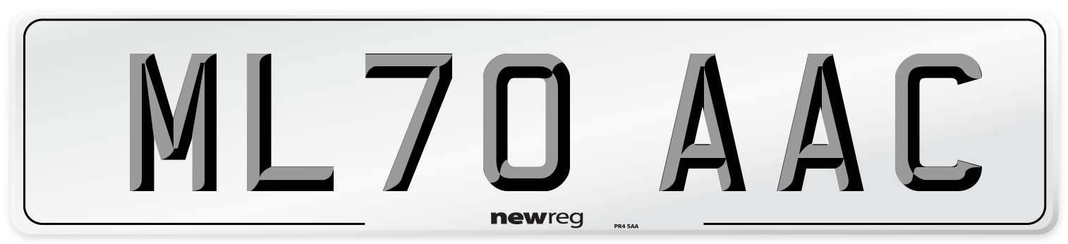 ML70 AAC Number Plate from New Reg